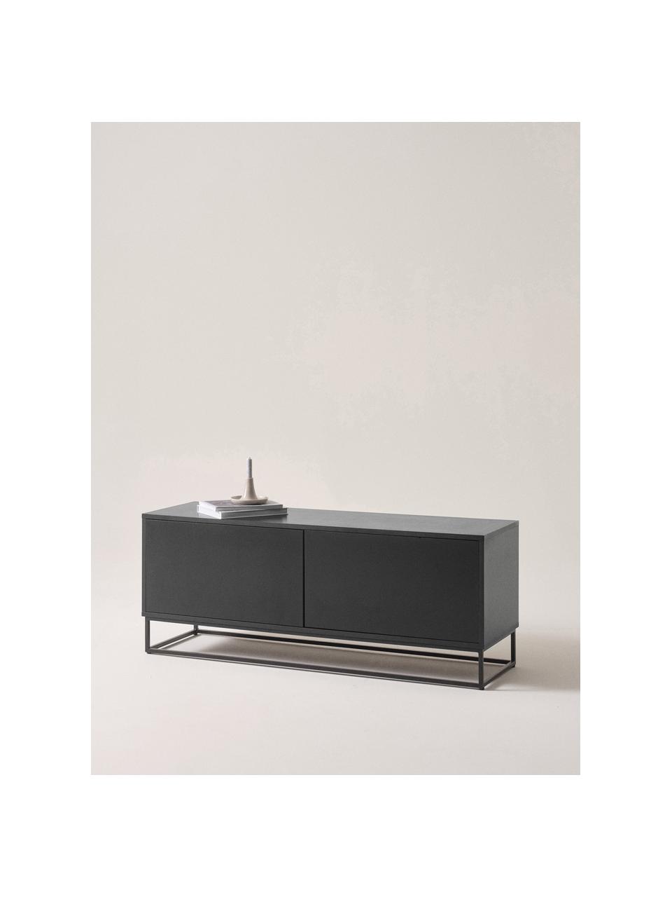 TV-konzolový stolík Lyckeby, Čierna, Š 140 x V 54 cm