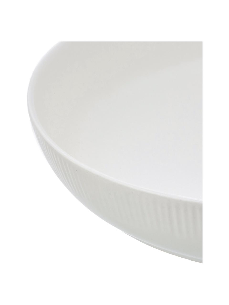 Boles artesanales Sandvig, 4 uds., Porcelana coloreada, Blanco crudo, Ø 24 x Al 4 cm