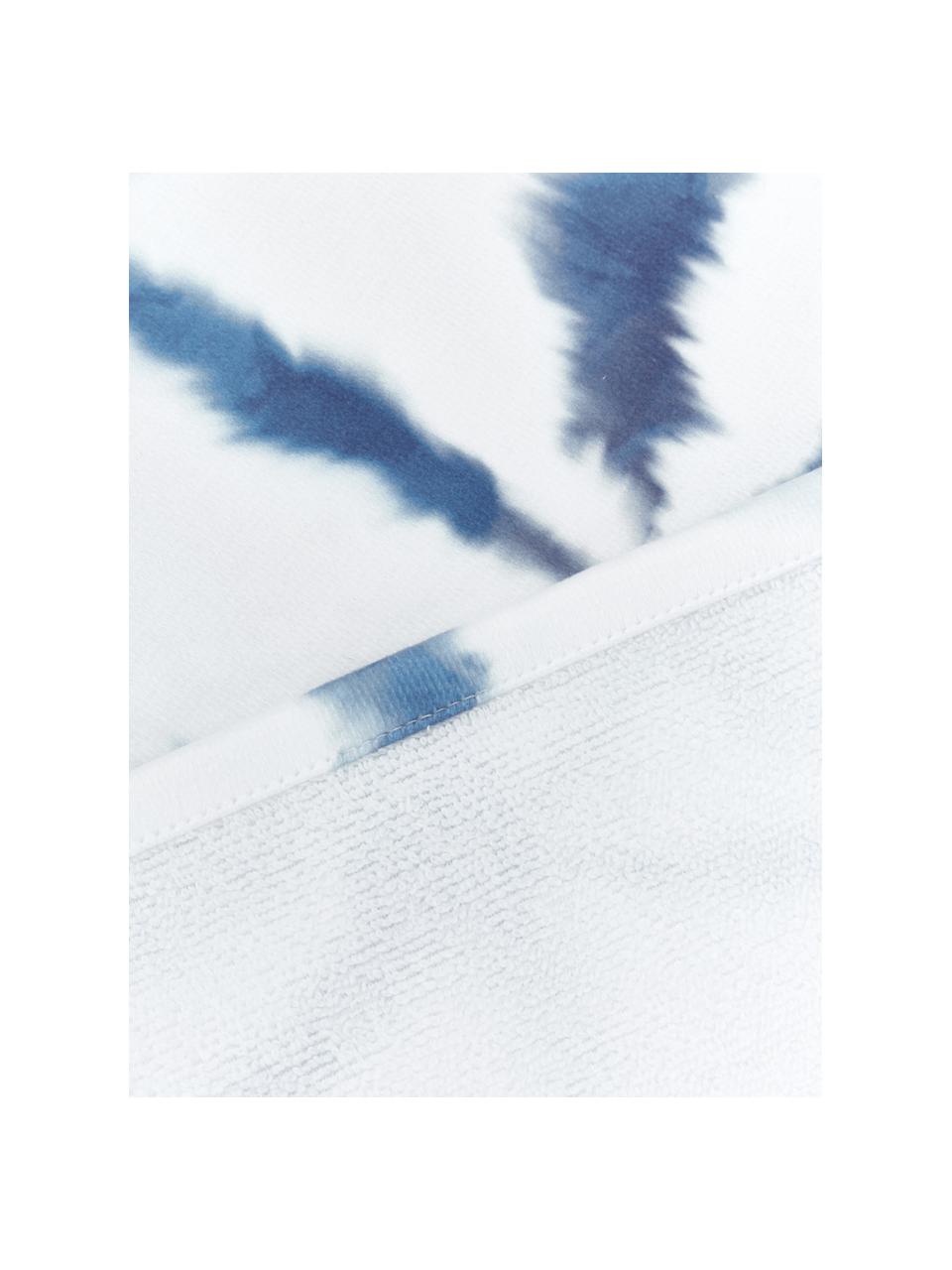 Tenká vzorovaná plážová osuška Shibori, Bílá, modrá