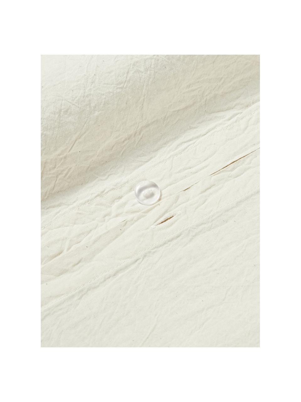 Copripiumino in cotone in piqué waffle Clemente, Retro: 100% cotone, Beige chiaro, bianco latte, Larg. 200 x Lung. 200 cm