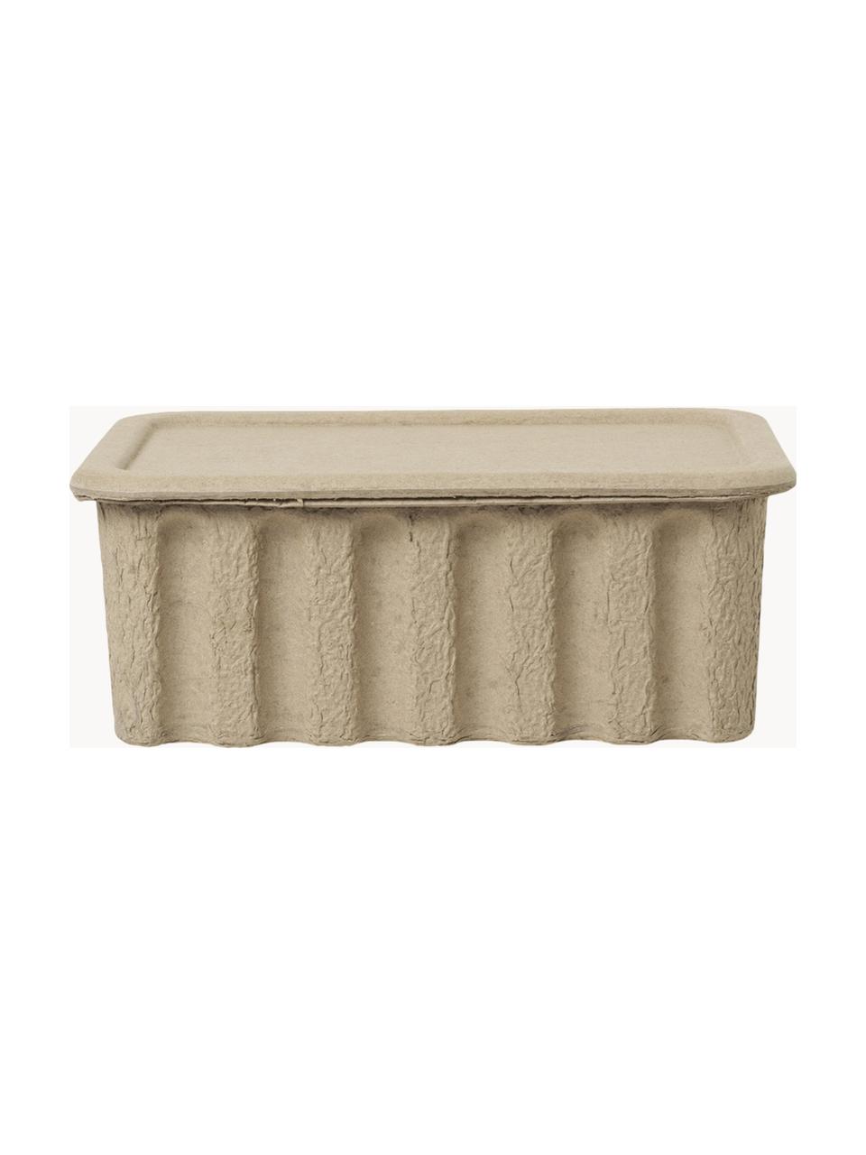 Boîtes de rangement en cellulose Pulp, 2 pièces, Pâte à papier, Beige, larg. 40 x prof. 30 cm