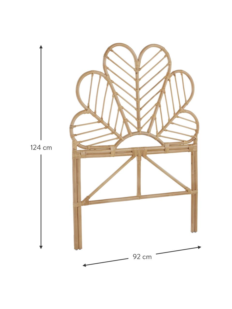 Čelo postele z ratanu Waha, Ratan, Světle hnědá, Š 92 cm, V 124 cm