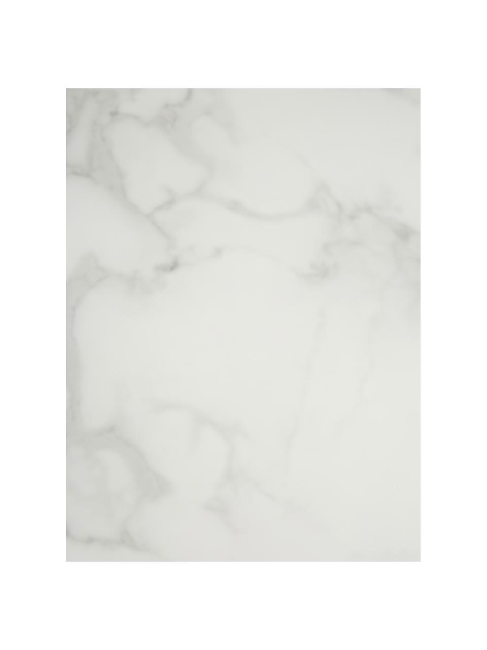 Mesa de centro redonda Antigua, tablero de vidrio en aspecto mármol, Tablero: vidrio estampado con aspe, Estructura: acero, latón, Mármol blanco, rosa oro, Ø 80 x Al 45 cm