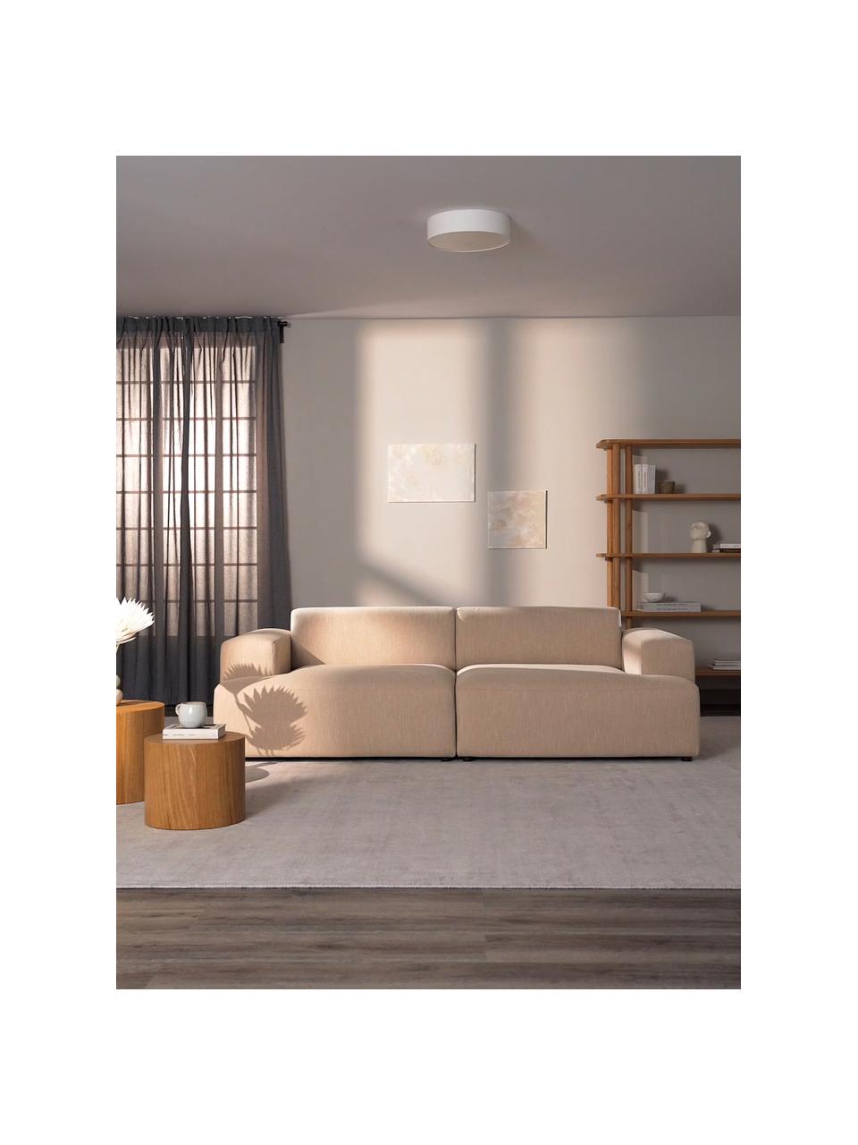 Canapé 3 places Melva, Tissu beige foncé, larg. 238 x prof. 101 cm