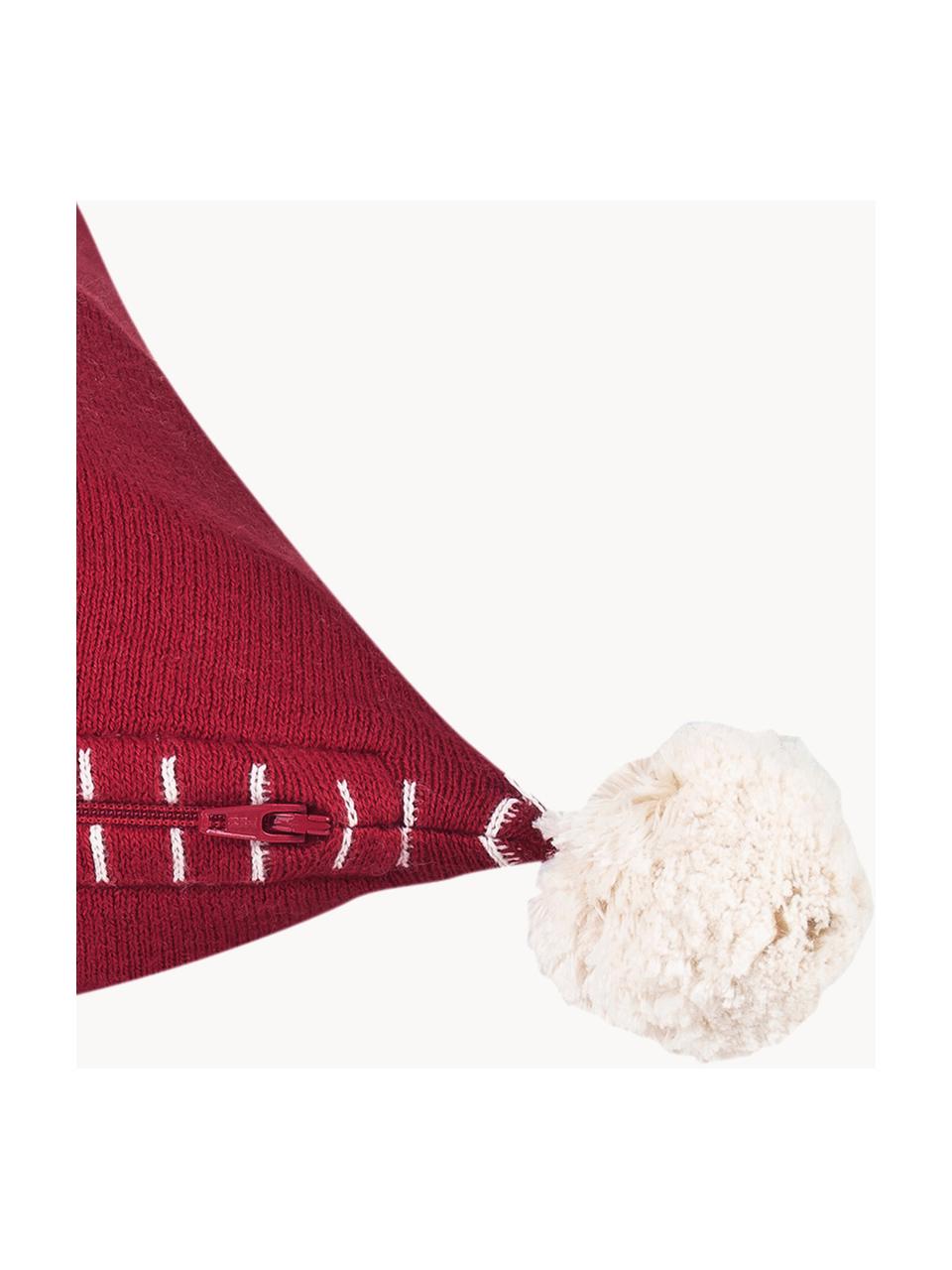 Housse de coussin 40x40 tricotée Noël Anders, Coton, Rouge, blanc crème, larg. 40 x long. 40 cm