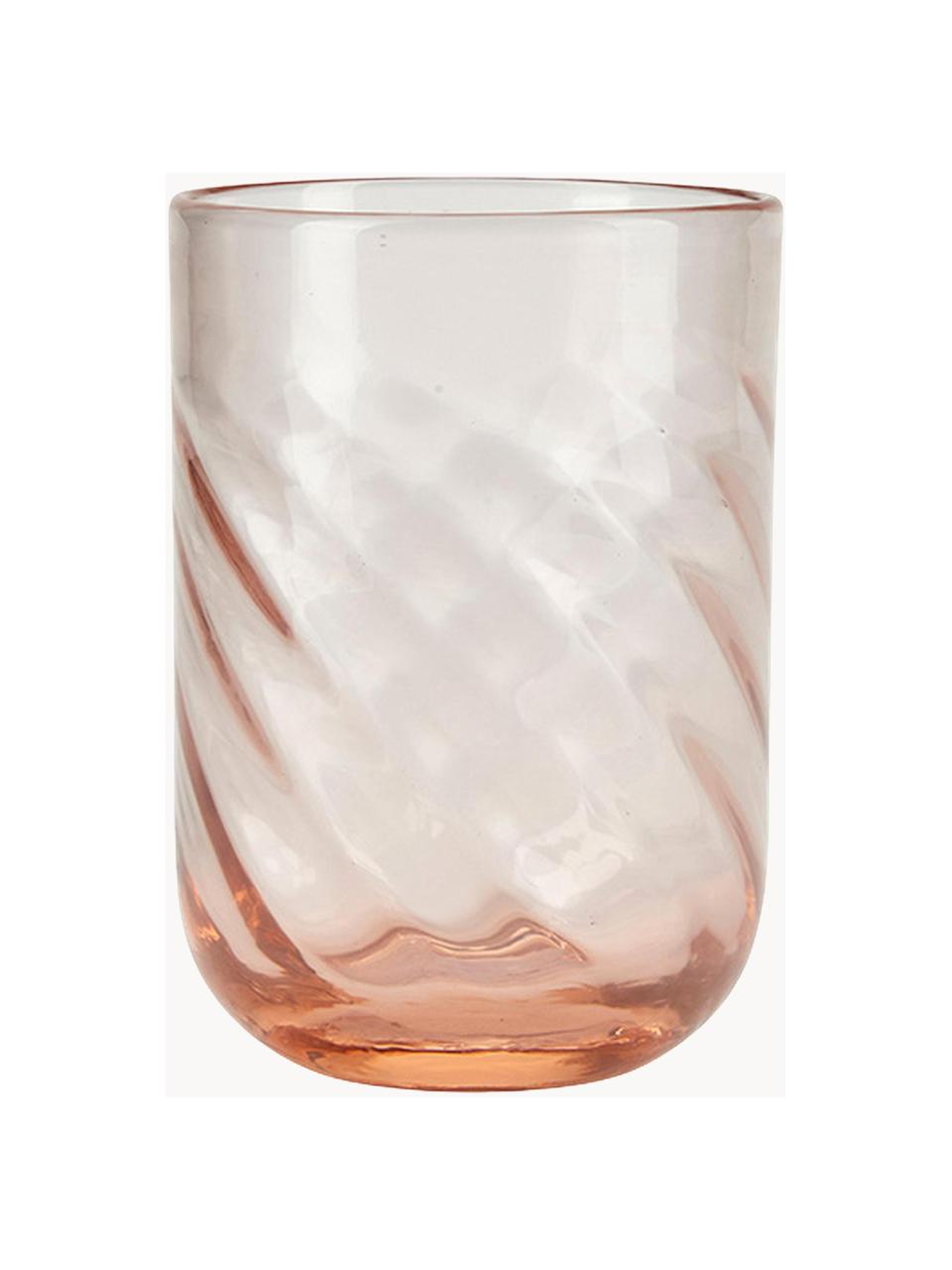 Waterglazen Twist, 4 stuks, Glas, Roze, Ø 8 x H 11 cm, 300 ml