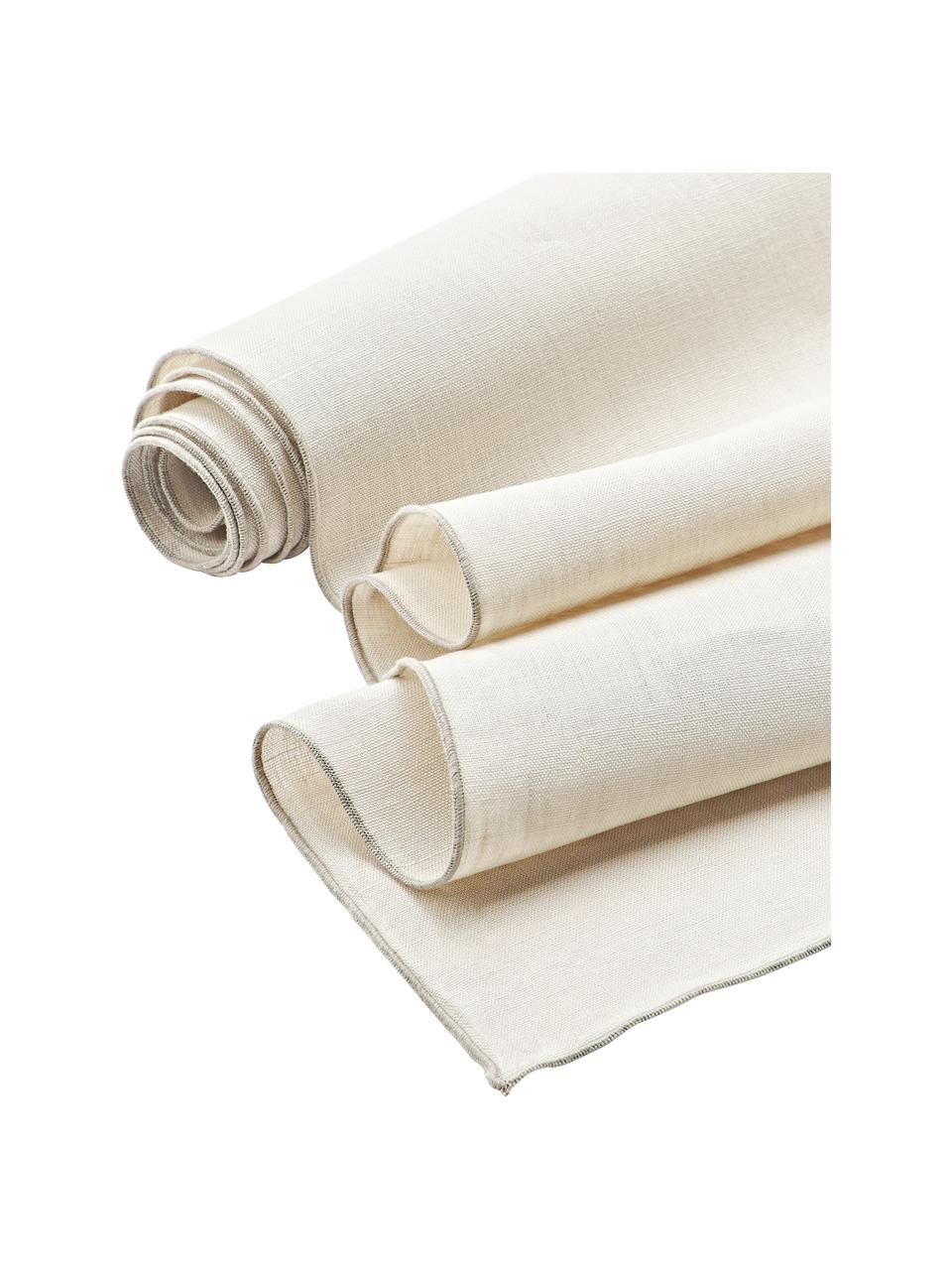Leinen-Tischläufer Kennedy mit Umkettelung, 100 % gewaschenes Leinen, European Flax zertifiziert, Beige, B 40 x L 150 cm
