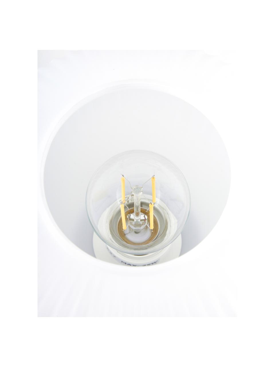 Lámpara de mesa pequeña de vidrio opalino Charles, Pantalla: vidrio opalino, Cable: cubierto en tela, Blanco opalino, negro, Ø 20 x Al 20 cm