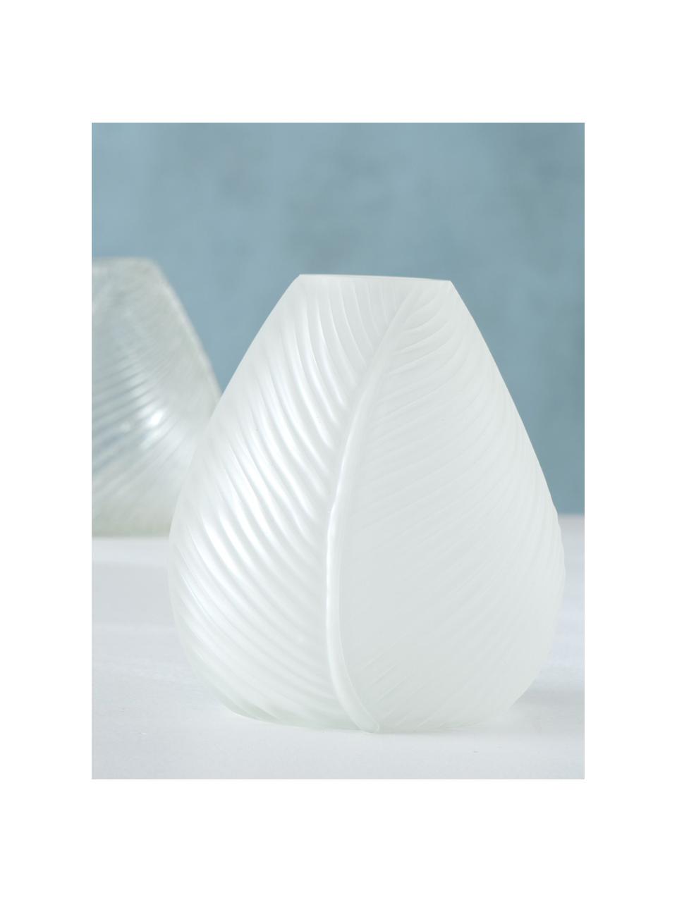 Vase en verre Lewin, 2 pièces, Blanc, transparent