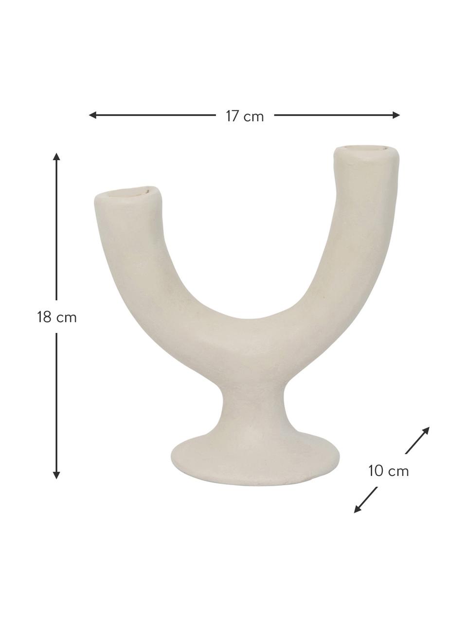 Candelabro bianco crema fatto a mano Two Arms, Ecomix
Ecomix è una miscela ecologica di polpa di carta riciclata, gomma naturale e polvere di gesso, Bianco crema opaco, Larg. 17 x Alt. 18 cm