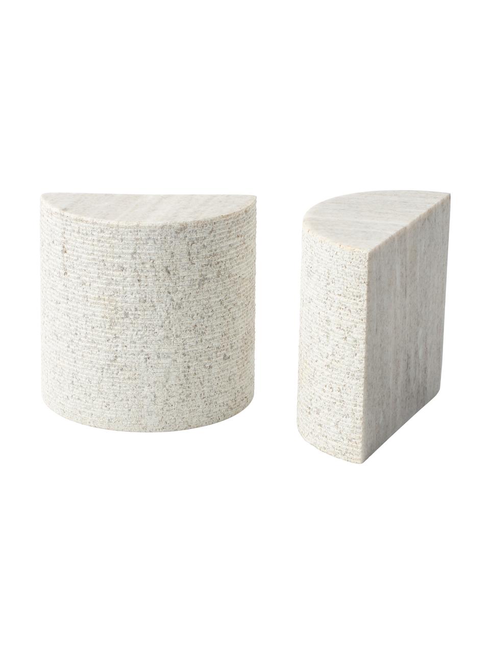 Marmor-Buchstützen Nile, 2 Stück, Marmor, Beige, marmoriert, B 13 x H 13 cm