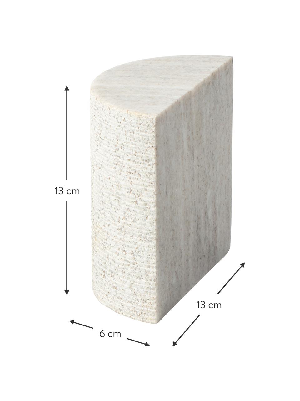 Mramorové zarážky na knihy Nile, 2 ks, Mramor, Béžová, mramorovaná, Š 13 x V 13 cm