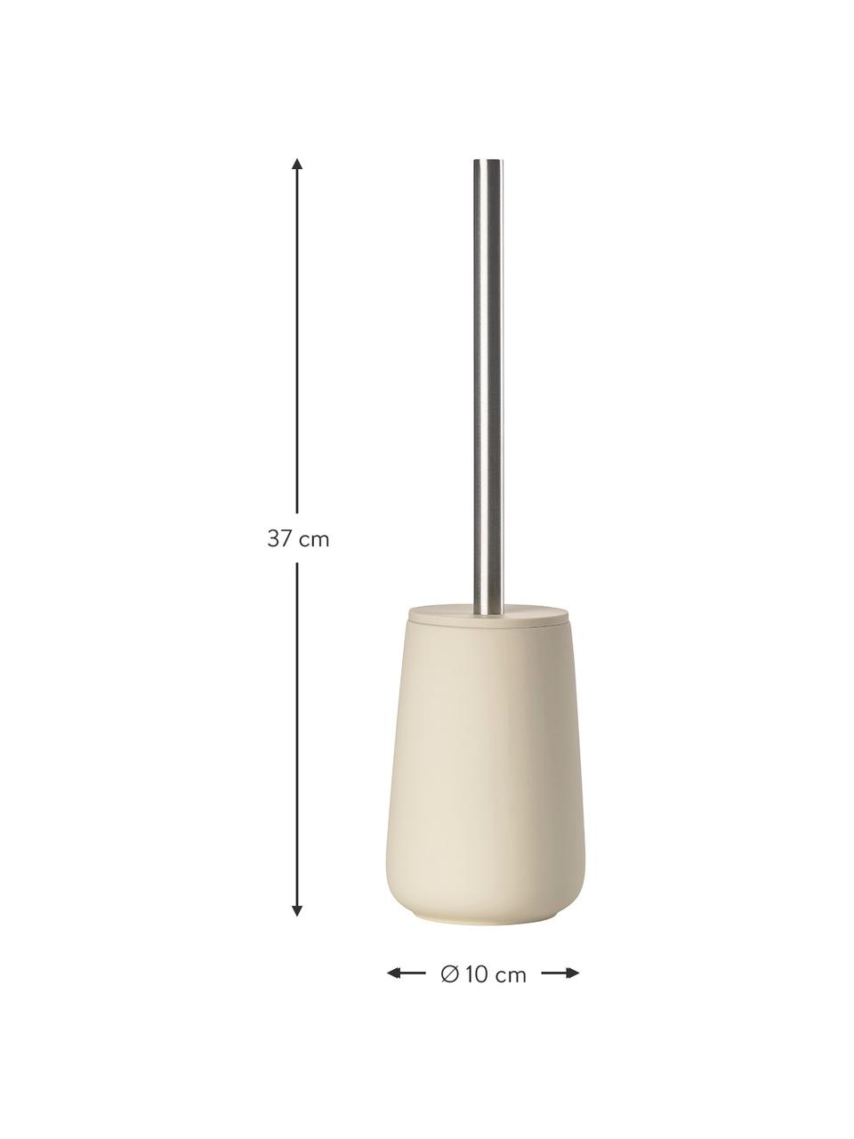 Toiletborstel Nova One met porseleinen houder, Houder: porselein, Beige, Ø 10 x H 37 cm