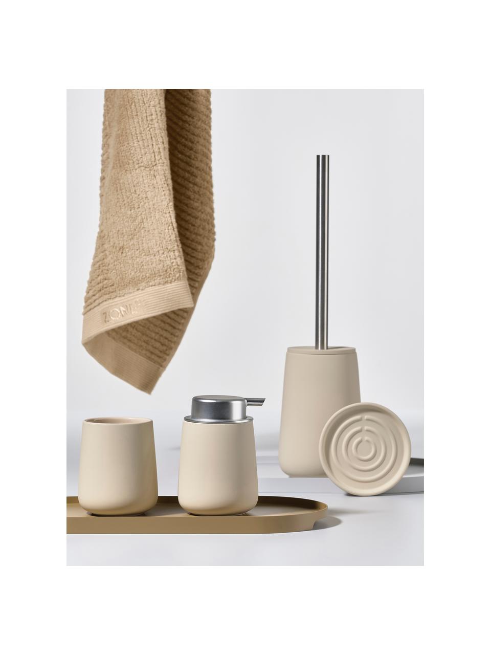 Toiletborstel Nova One met porseleinen houder, Houder: porselein, Beige, Ø 10 x H 37 cm