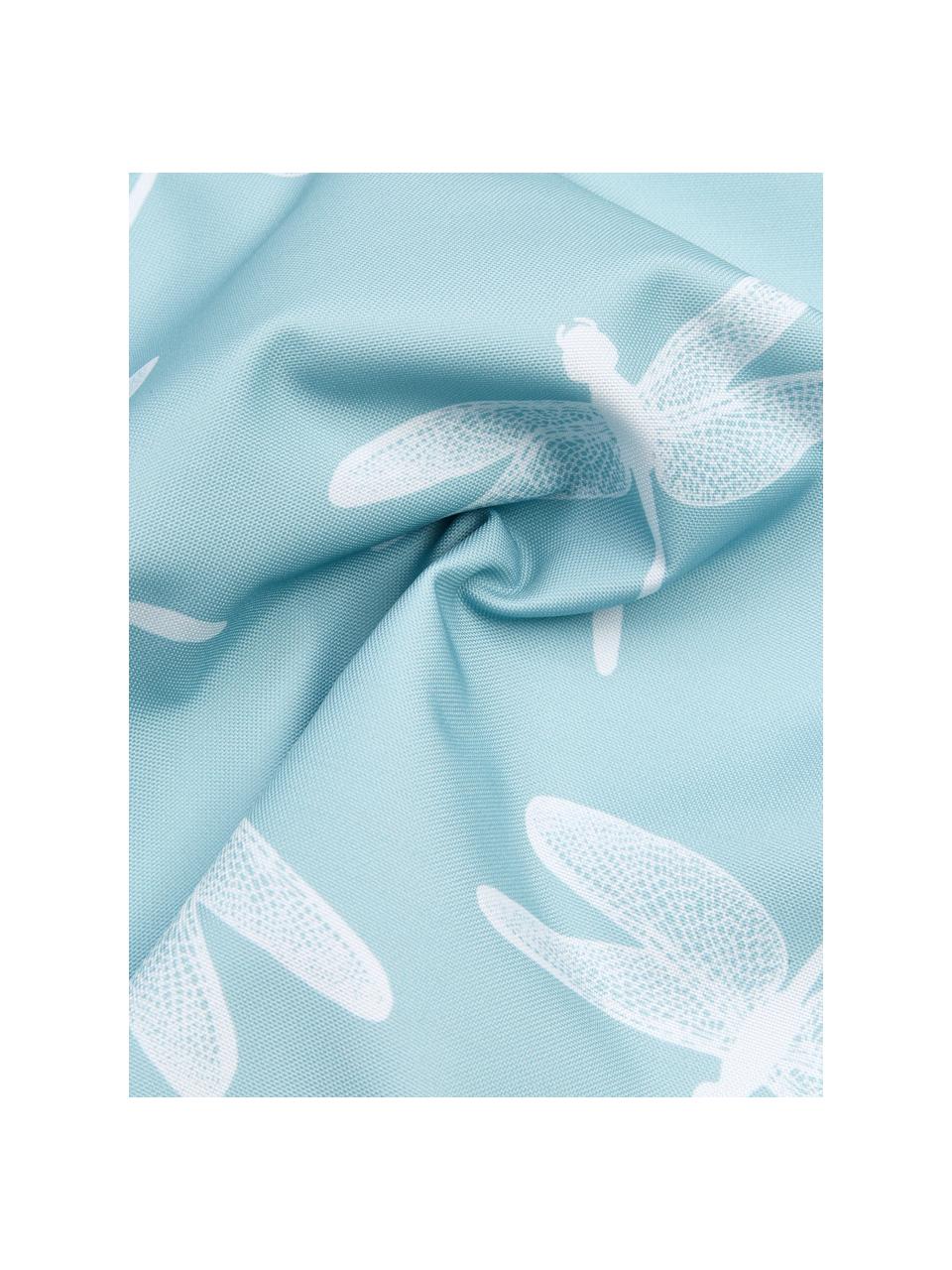 Venkovní polštář s motivy vážky Dragonfly, 100 % polyester, Modrá, bílá, Š 47 cm, D 47 cm