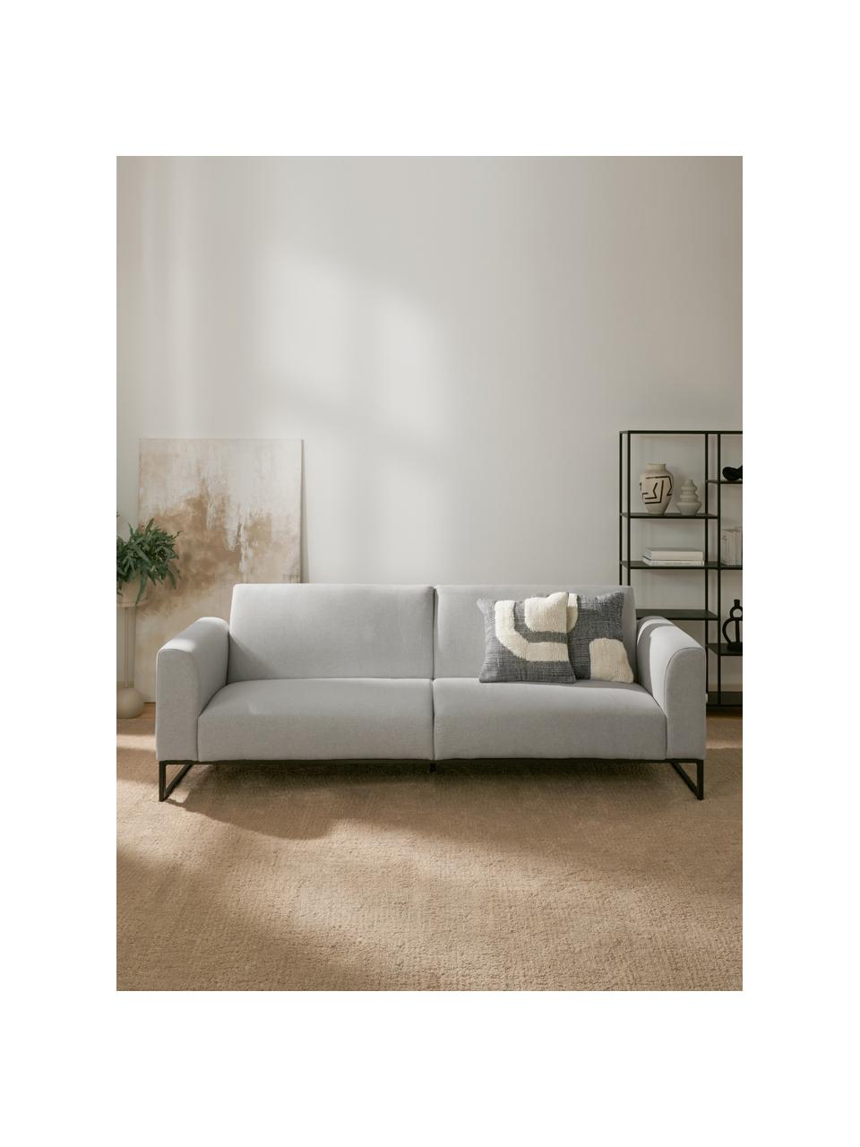 Schlafsofa Josephine (3-Sitzer), Bezug: 100% Polyester Der hochwe, Gestell: Massives Kiefernholz und , Webstoff Hellgrau, B 238 x T 85 cm