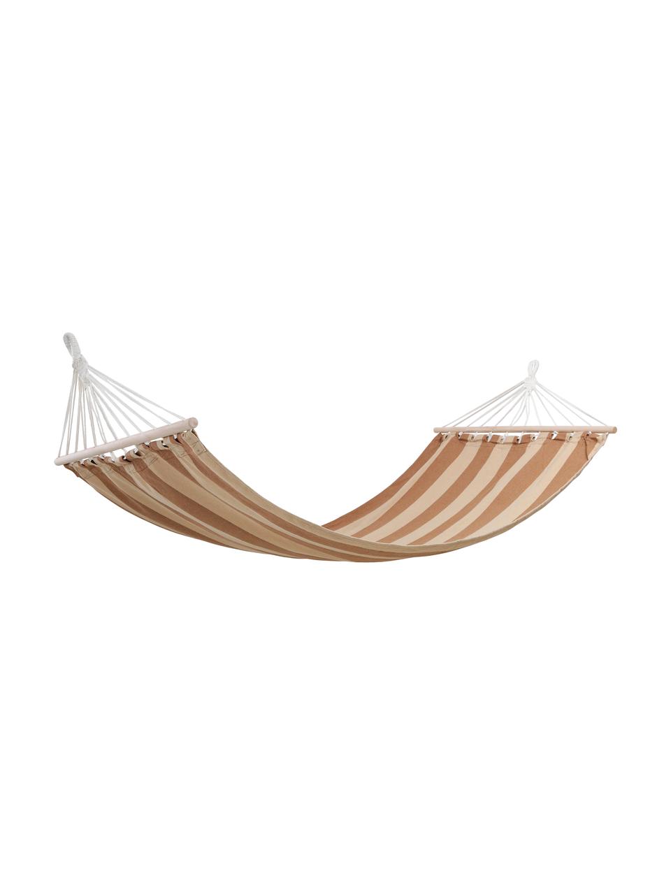 Hängematte Relax mit Streifen, Gestell: Holz, Beige, Braun, B 100 x L 200 cm