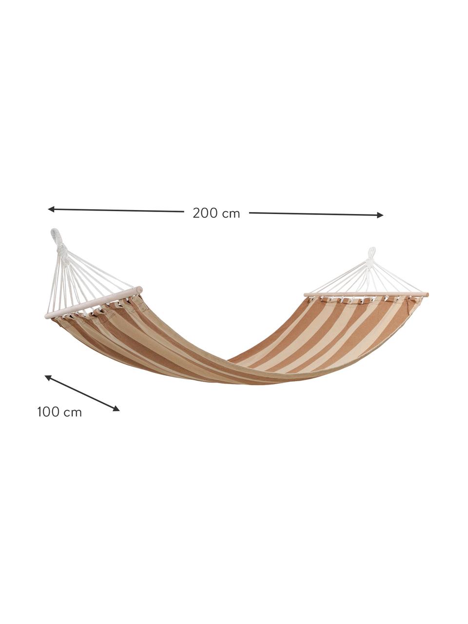 Závesné ležadlo s pruhmi Relax, Béžová, hnedá, Š 100 x D 200 cm