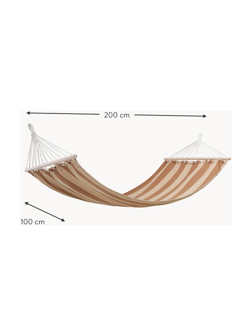 Hangmat Relax met strepen, Frame: hout, Beige, bruin, B 100 x L 200 cm