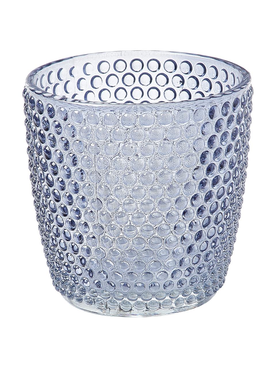 Waxinelichthoudersset Marilu van glas, 4-delig, Glas, Blauw, Ø 8 x H 8 cm
