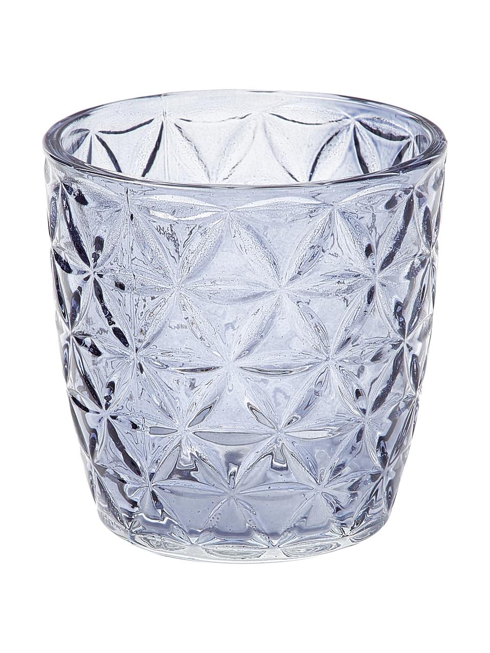 Waxinelichthoudersset Marilu van glas, 4-delig, Glas, Blauw, Ø 8 x H 8 cm