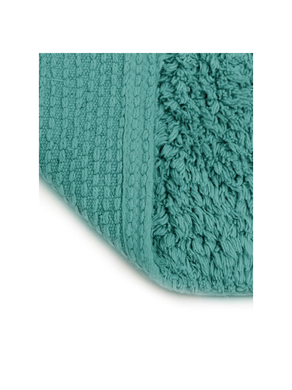 Tappeto bagno in cotone turchese Luna, Verde smeraldo, Larg