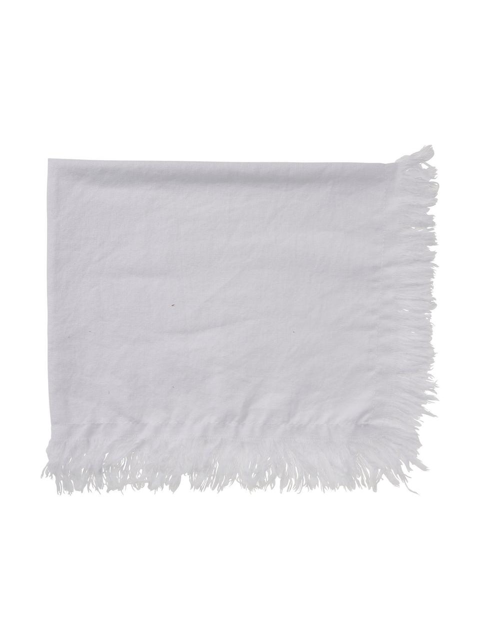 Set de table blanc pur coton à franges blanc Nalia, 2 pièces, 100 % coton, Blanc, larg. 50 x long. 40 cm