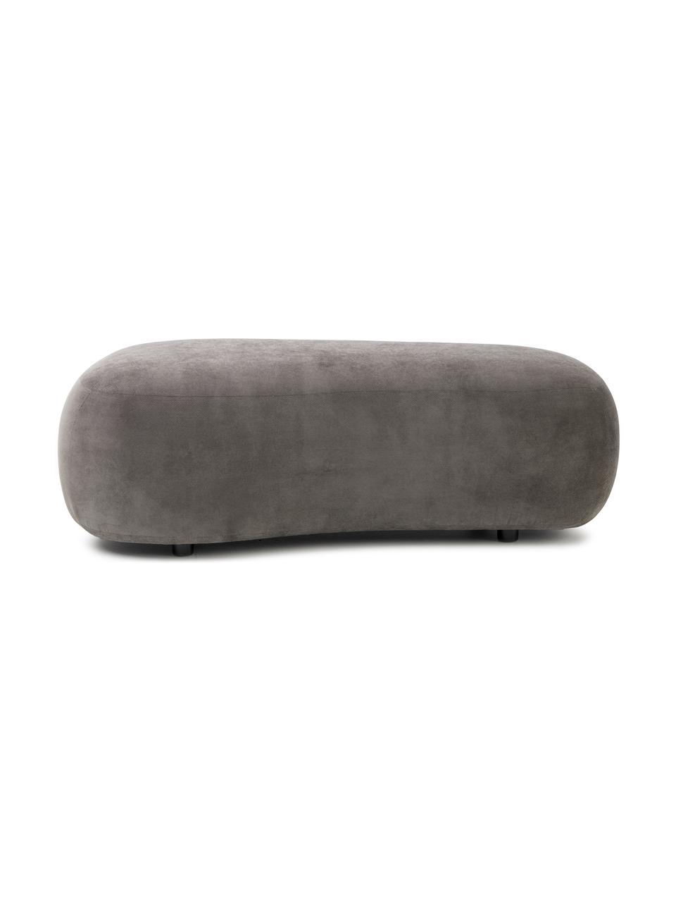 Pouf canapé haricot Alba, Tissu gris, larg. 130 x prof. 62 cm