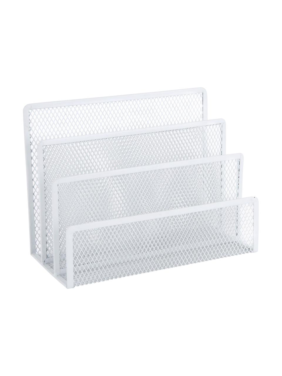 Organizer bianco per lettere Essentials, Metallo rivestito, Bianco, Larg. 18 x Alt. 13 cm