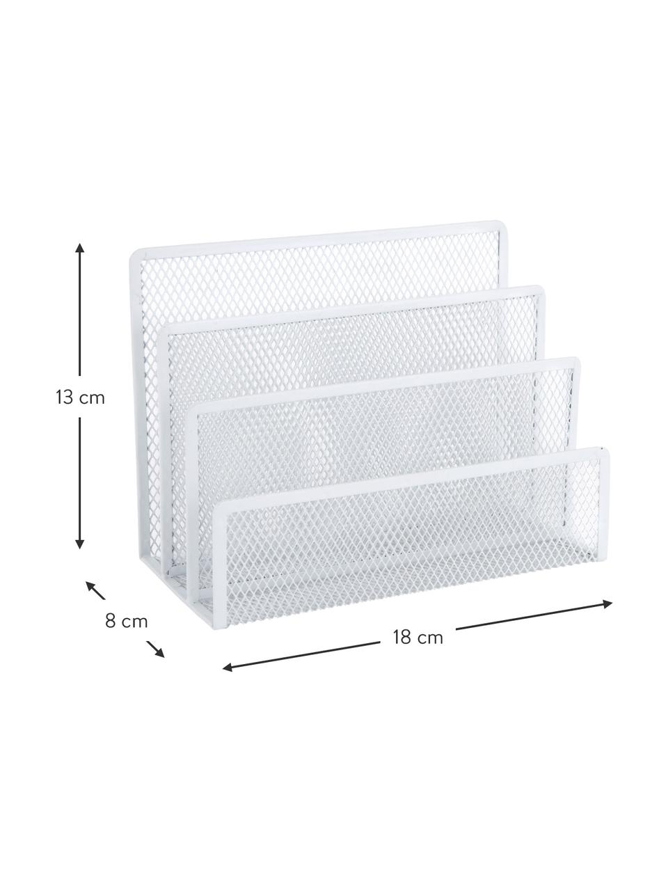 Organizer bianco per lettere Essentials, Metallo rivestito, Bianco, Larg. 18 x Alt. 13 cm