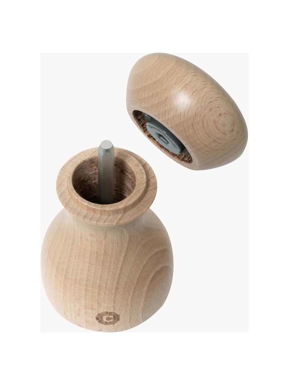 Salero y pimentero de madera de haya Lyon, 2 uds., Estructura: madera de haya con certif, Grinder: cerámica, Madera clara, Ø 6 x Al 10 cm