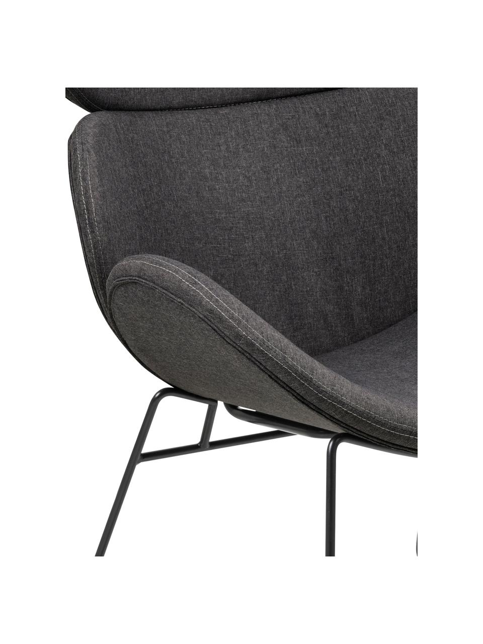 Sillón Cazar, Tapizado: 100% poliéster, Estructura: metal con pintura en polv, Tejido gris, An 69 x F 79 cm