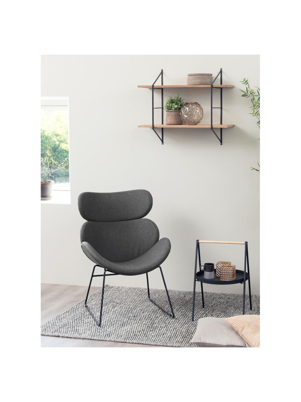 Fauteuil lounge en cuir synthétique Cazar, Tissu anthracite, larg. 69 x prof. 79 cm