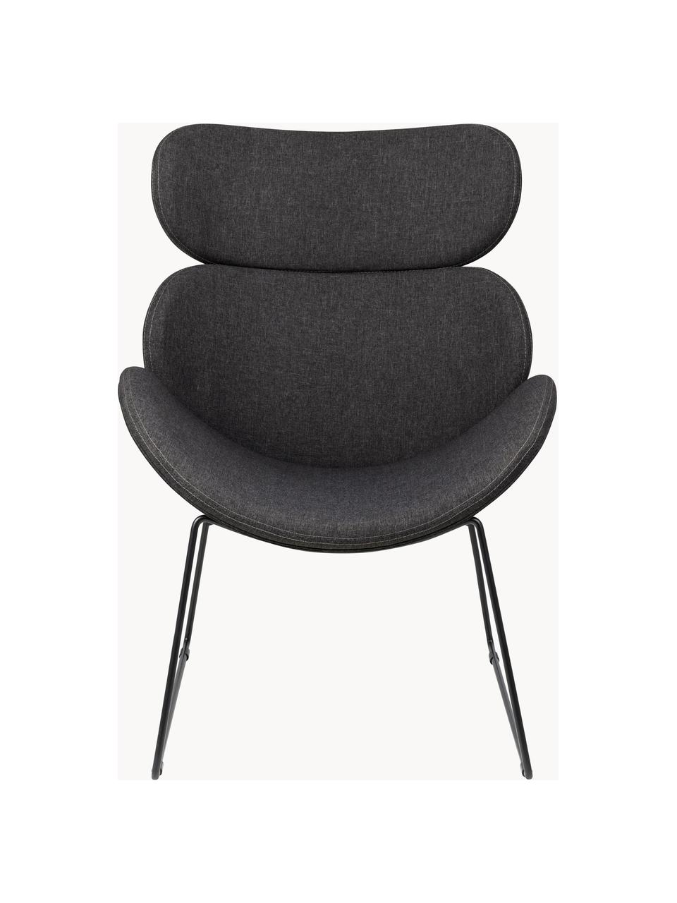 Fauteuil lounge en cuir synthétique Cazar, Tissu anthracite, larg. 69 x prof. 79 cm