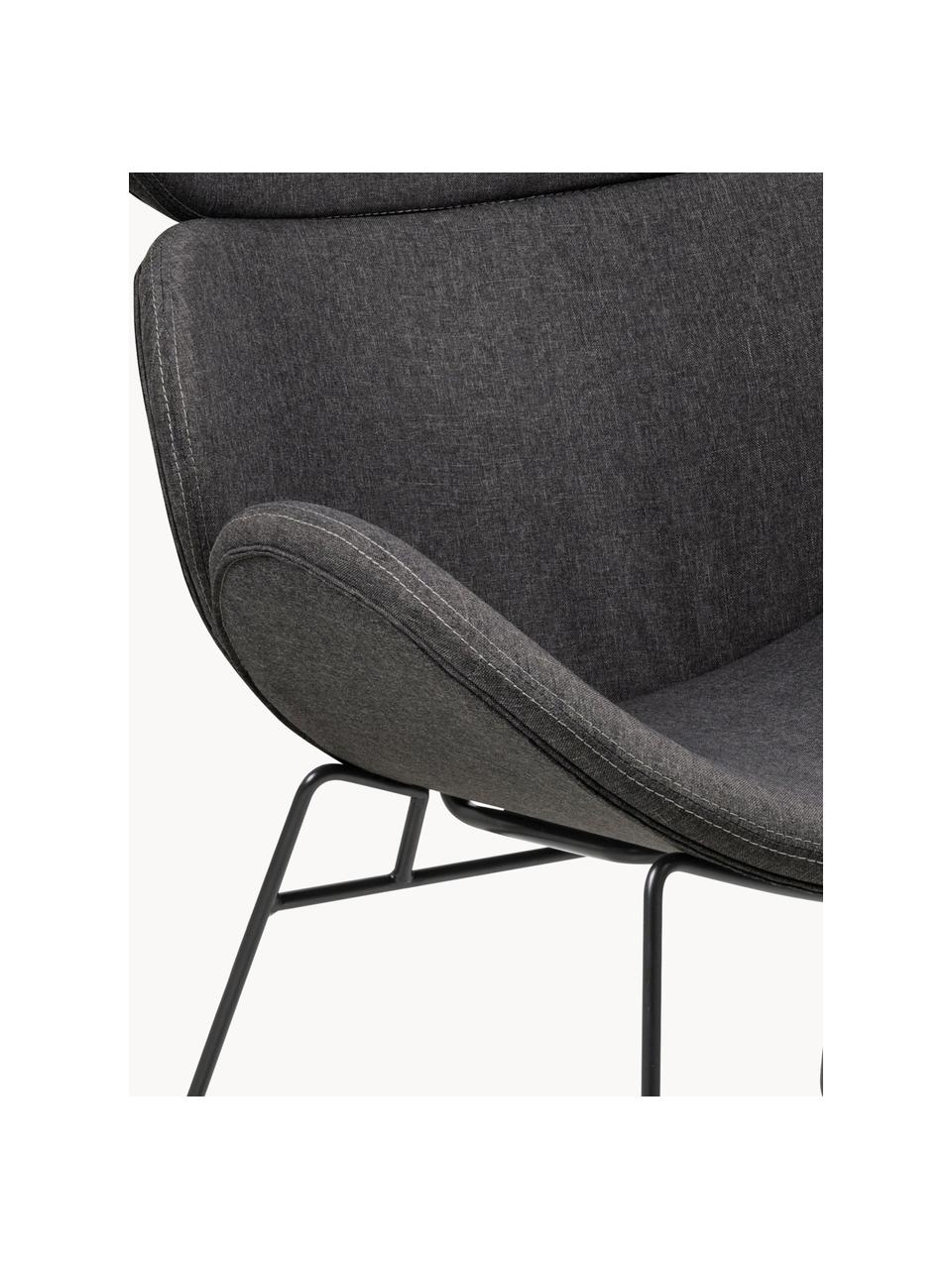 Fauteuil lounge en cuir synthétique Cazar, Tissu anthracite, larg. 69 x prof. 79 cm