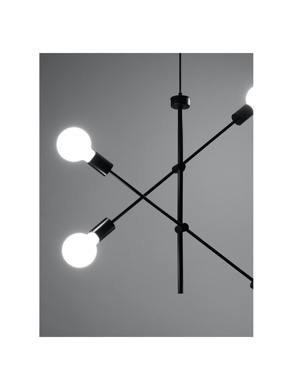 Lámpara de techo Zario, ajustable, Acero, Negro, An 50x Al 100 cm