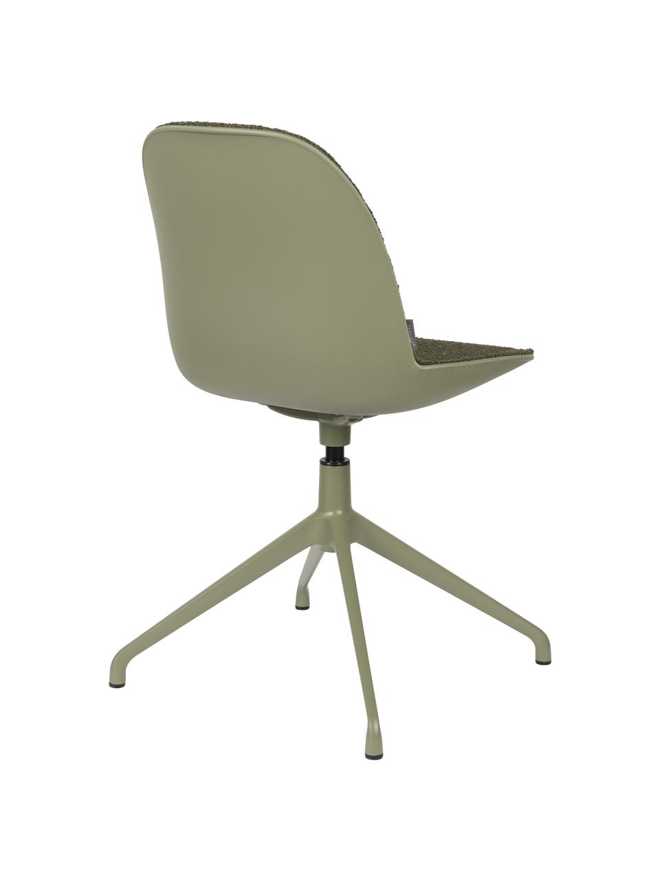 Otočná bouclé židle Albert, Zelená, Š 45 cm, H 52 cm