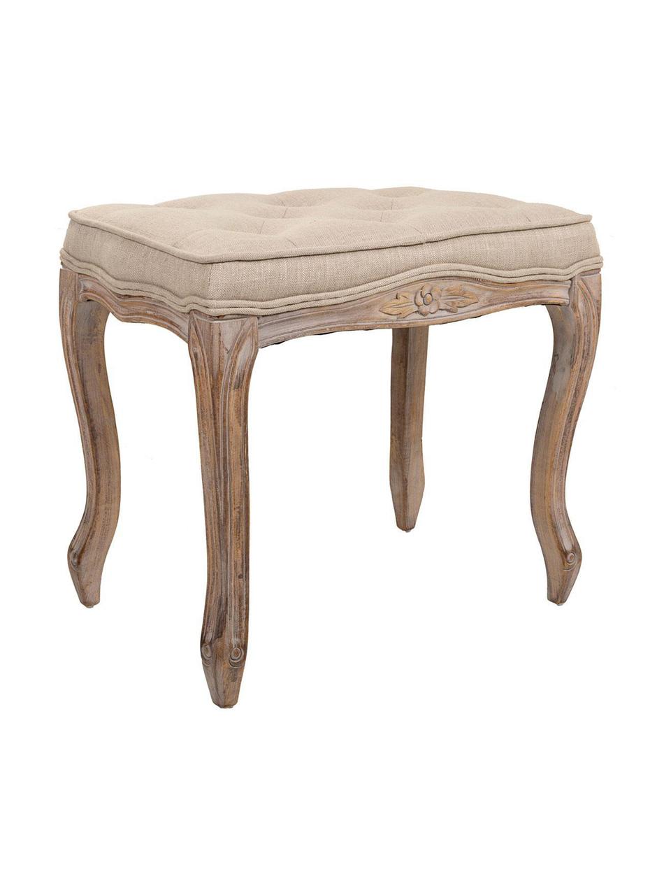 Taburete tapizado Triana, Patas: madera de caucho, Madera clara, beige, An 50 x Al 47 cm