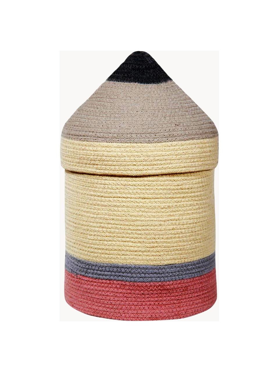 Panier de rangement artisanal pour enfants Pencil, haut. 45 cm, 97 % coton, 3 % fibres synthétiques, Multicolore, Ø 25 x haut. 45 cm