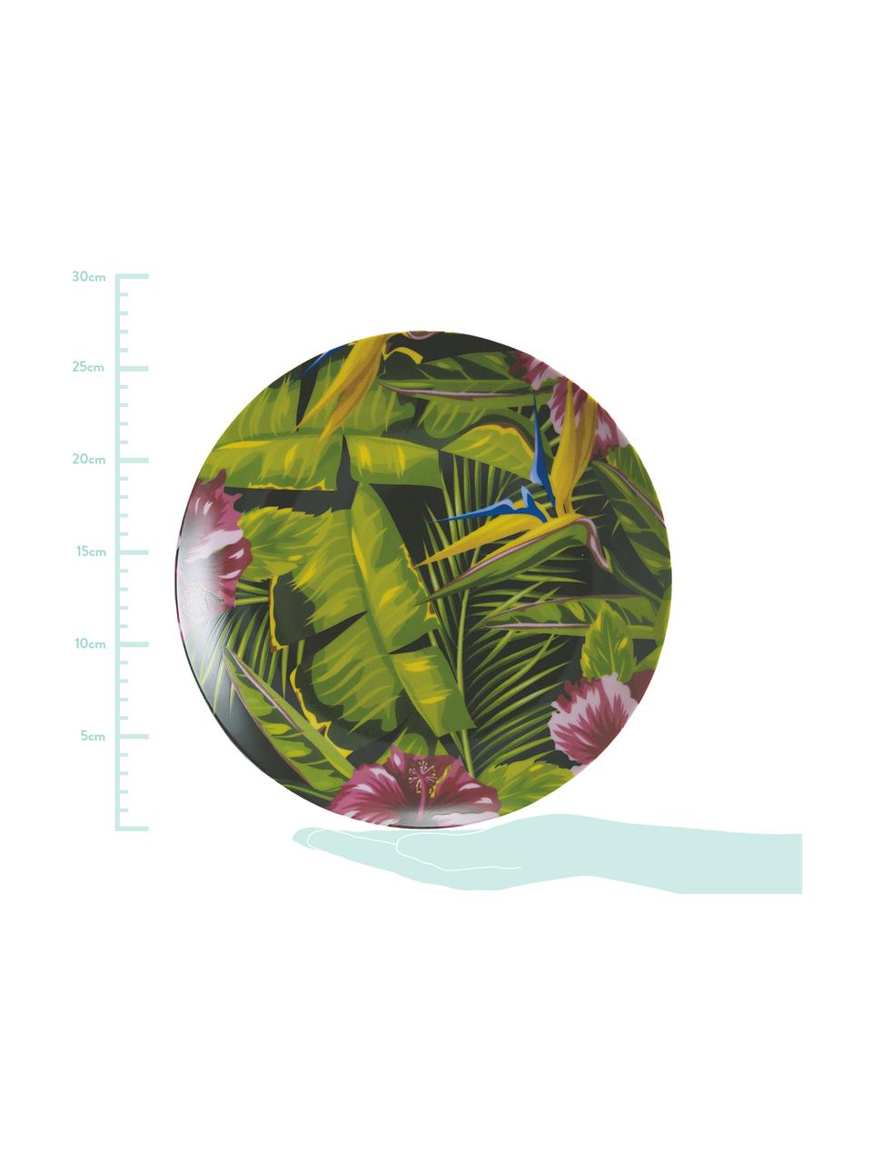 Geschirr-Set Tropical Jungle mit tropischem Design, 6 Personen (18-tlg.), Mehrfarbig, Sondergrößen