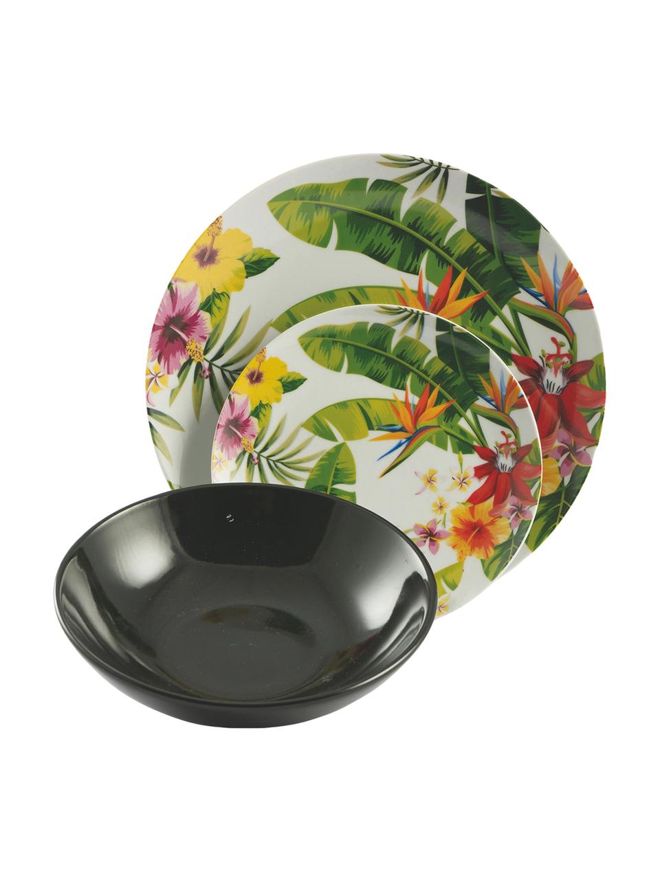 Set 18 piatti per 6 persone Tropical Jungle, Multicolore, Set in varie misure