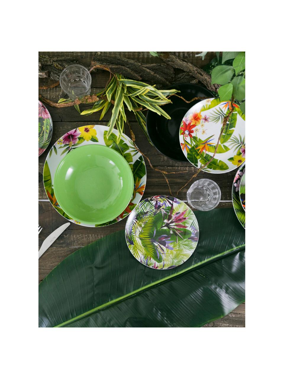 Vajilla Tropical Jungle, 6 comensales (18 pzas.), Multicolor, Set de diferentes tamaños