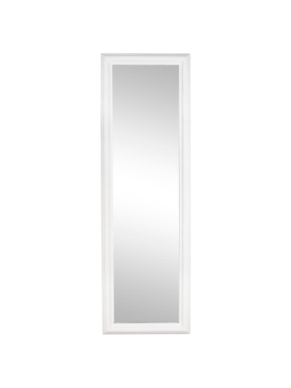 Specchio da parete con cornice in legno Sanzio, Cornice: legno di paulownia rivest, Superficie dello specchio: lastra di vetro, Bianco, Larg. 42 x Alt. 132 cm