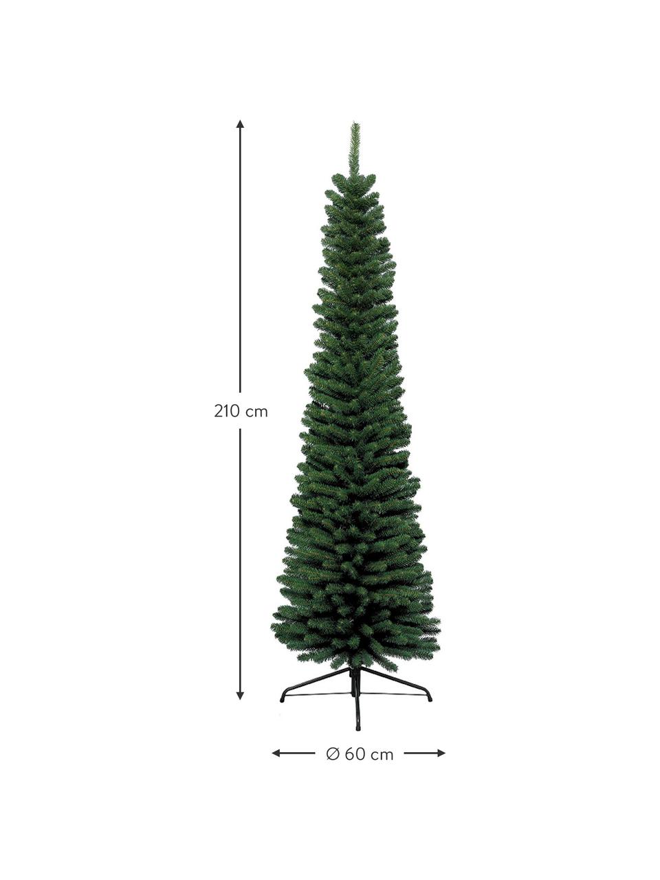 Umelý vianočný stromček Pencil, V 210 cm, Plast (PVC), Zelená, Ø 60 x V 210 cm
