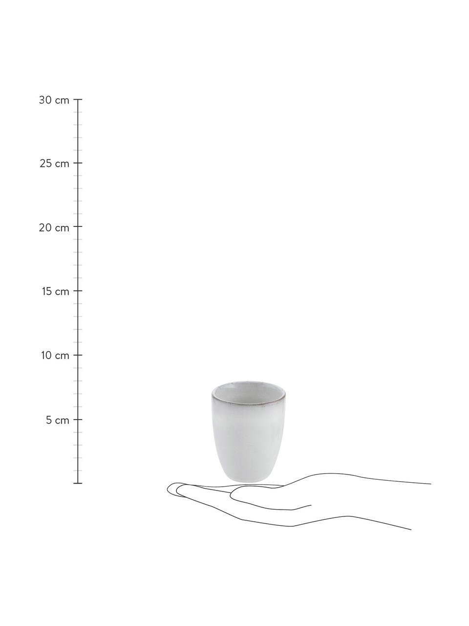 Handgemaakt espressokopje Nordic Sand, 6 stuks, Keramiek, Grijs-, beigetinten, Ø 7 x H 8 cm, 100 ml