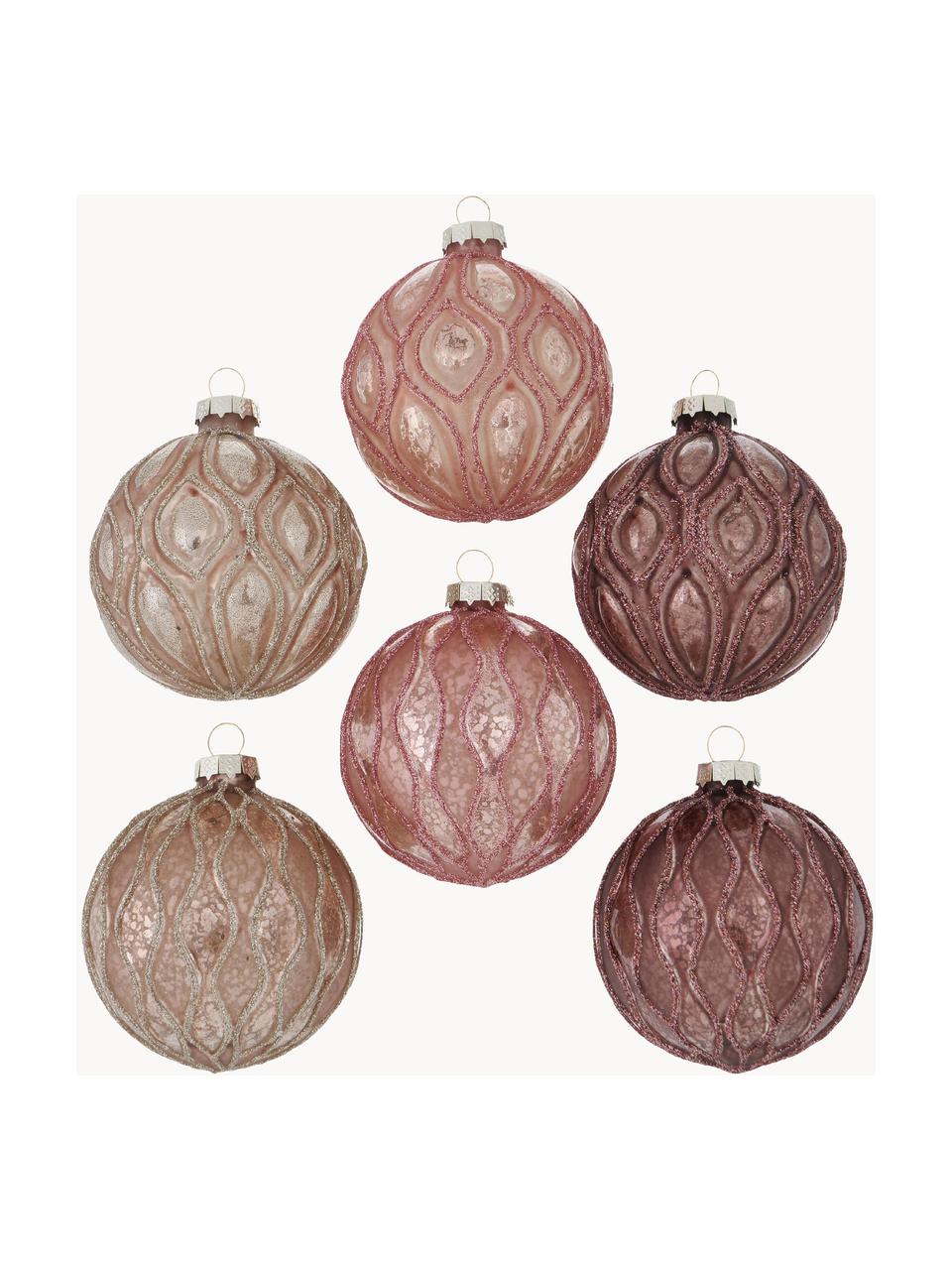 Weihnachtskugel-Set Malena Ø 8 cm, 6er-Set, Rosatöne, Ø 8 cm