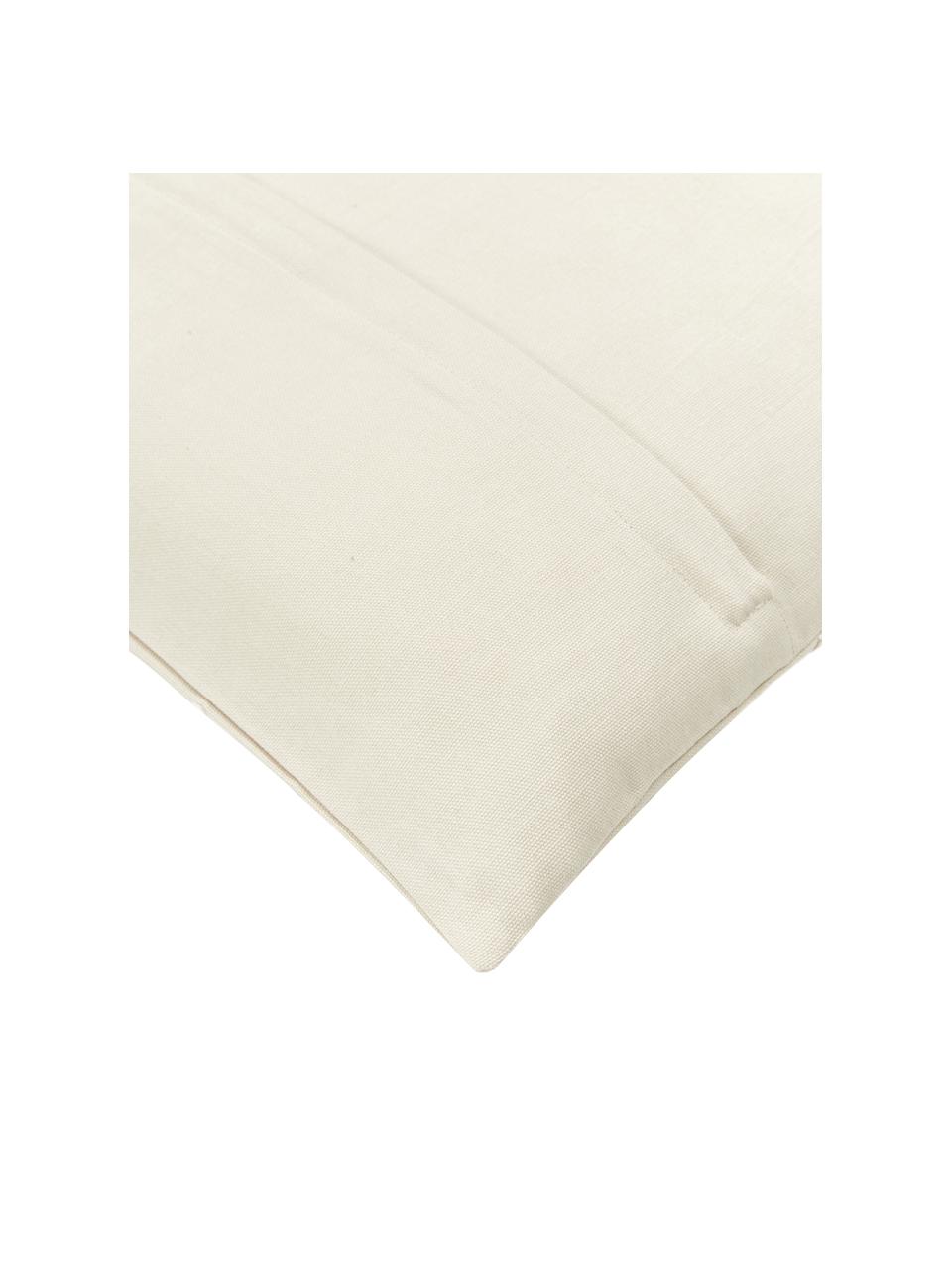 Housse de coussin 45x45 brodée Snowflake, 100 % coton, Beige, blanc crème, larg. 45 x long. 45 cm