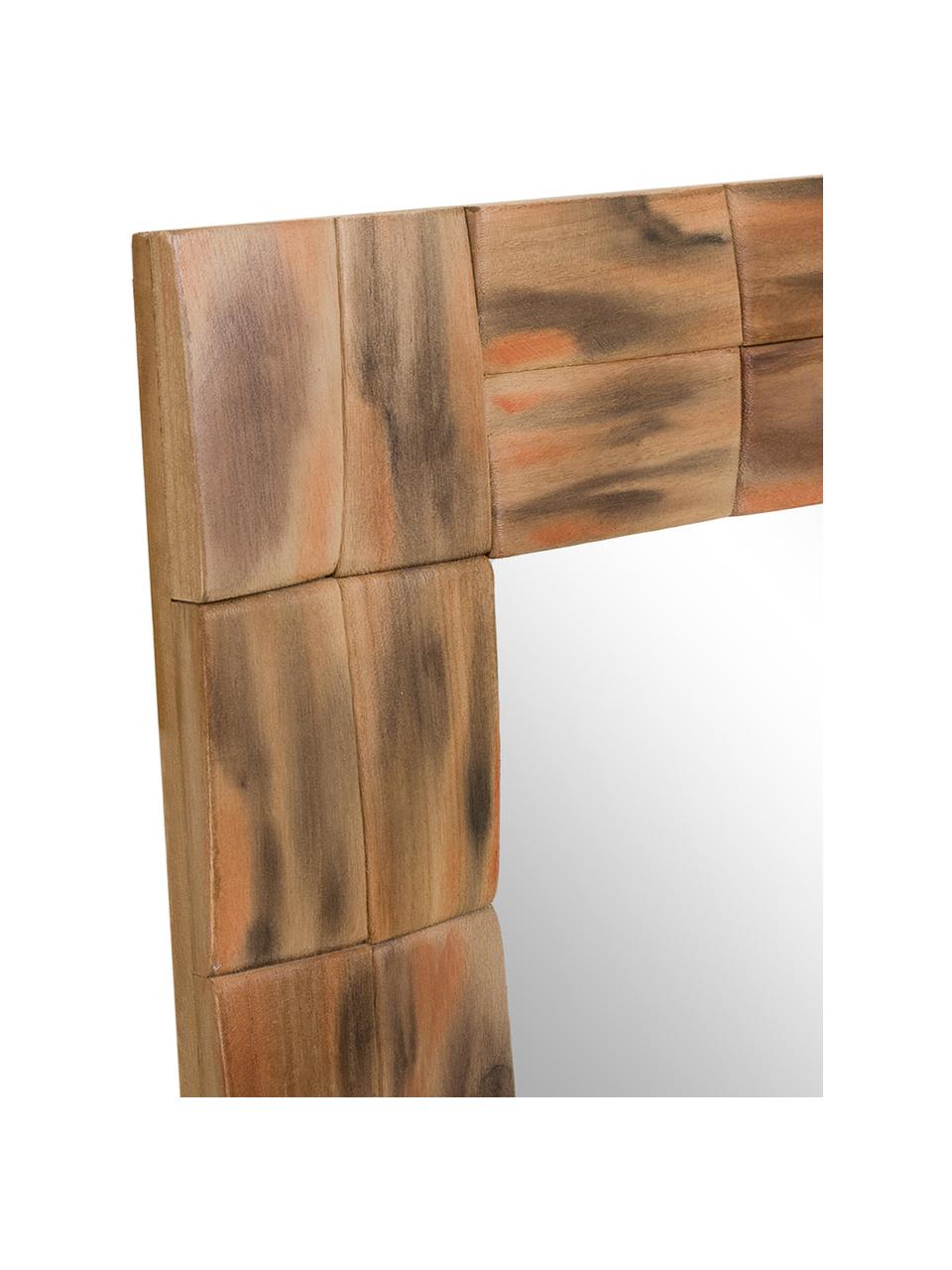 Espejo de pared de madera Mateo, Espejo: cristal, Beige, marrón, An 62 x Al 84 cm