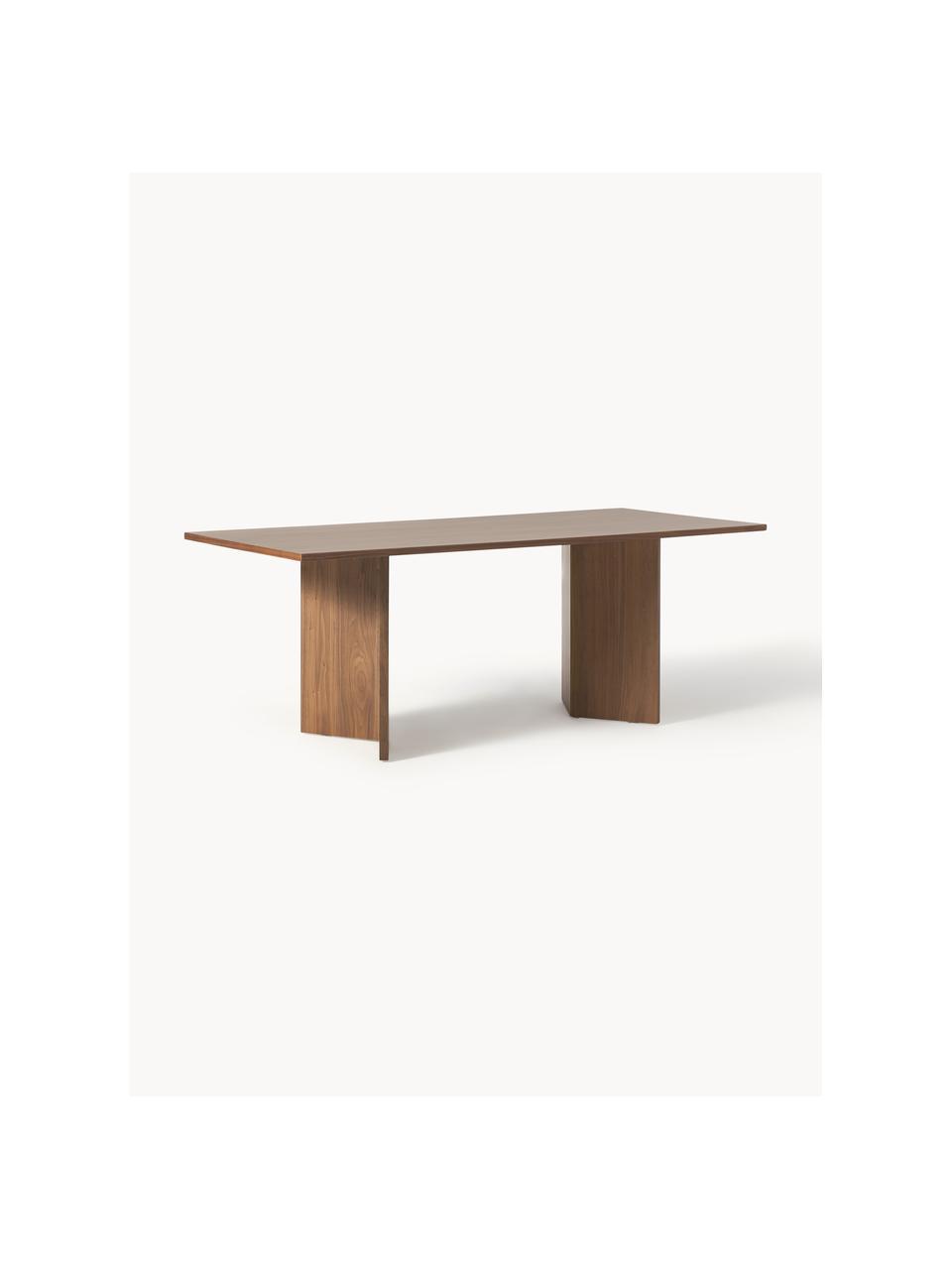 Drevený jedálenský stôl Toni, 200 x 90 cm, MDF-doska strednej hustoty s orechovou dyhou, lakované

Tento produkt je vyrobený z trvalo udržateľného dreva s certifikátom FSC®., Orechové drevo, Š 200 x D 90 cm