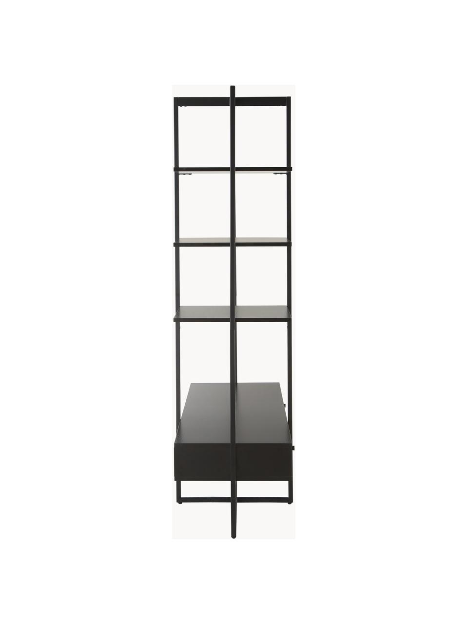 Armoire ouverte Pacey, Noir, larg. 150 x haut. 180 cm